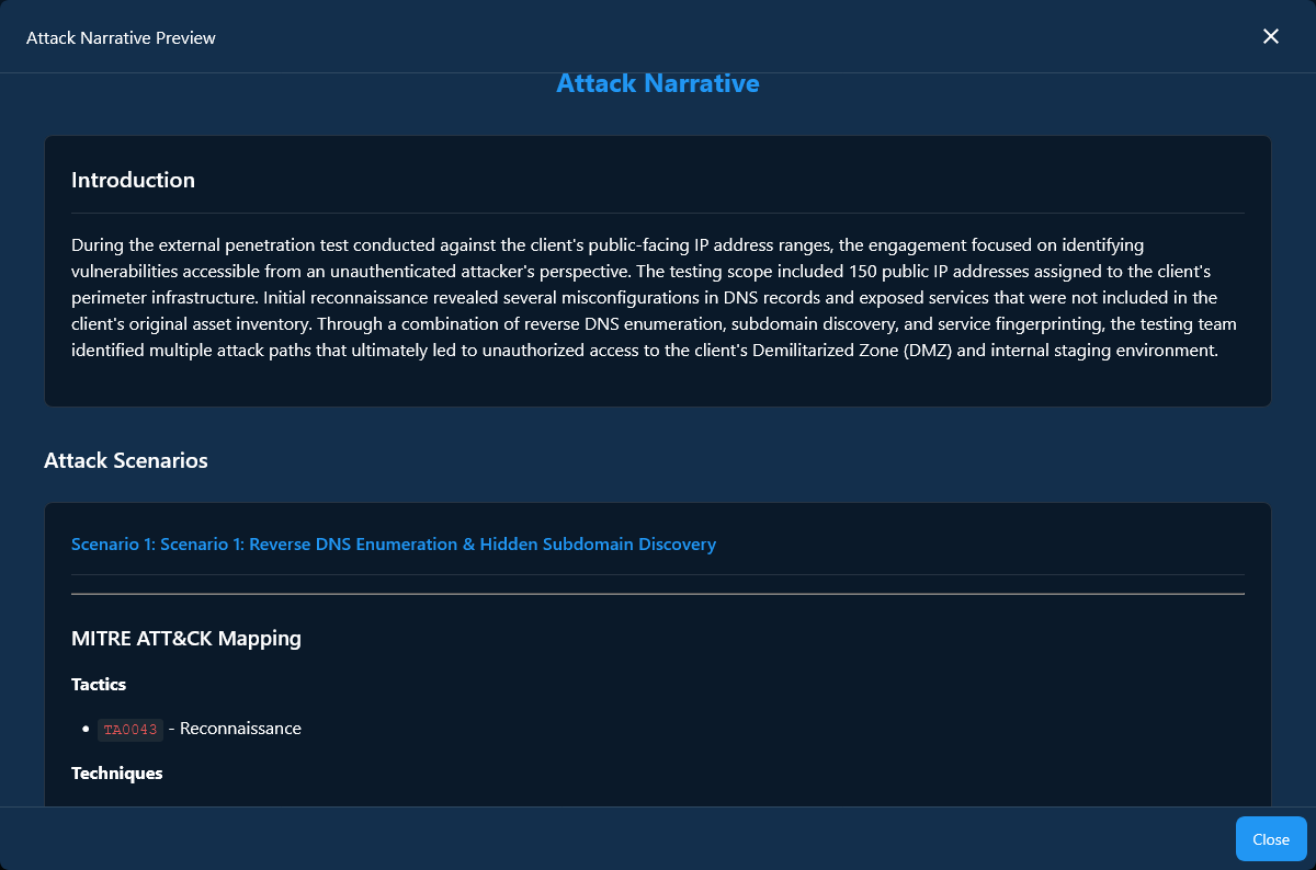 Attack Narrative preview
