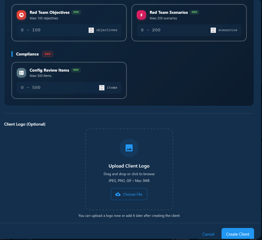 Client detail page