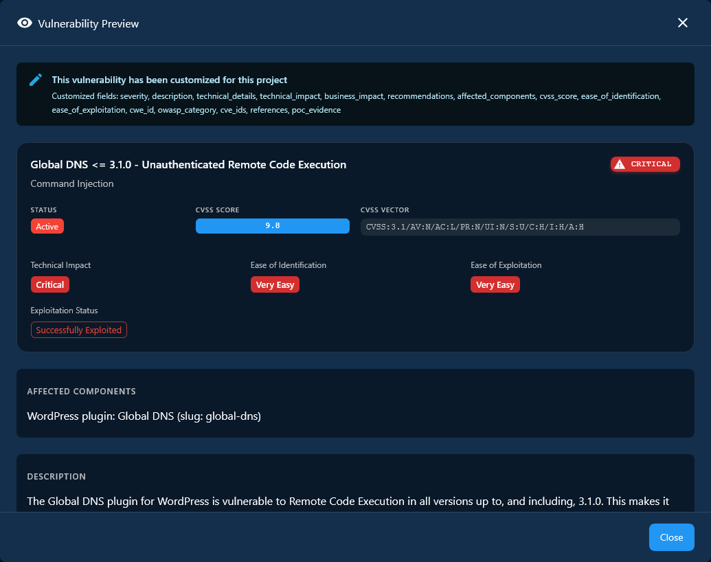 Preview dialog