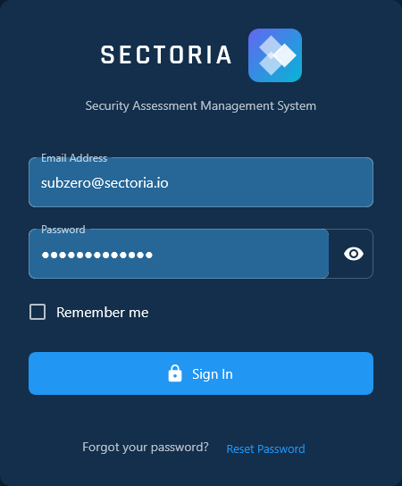 Login — Credentials